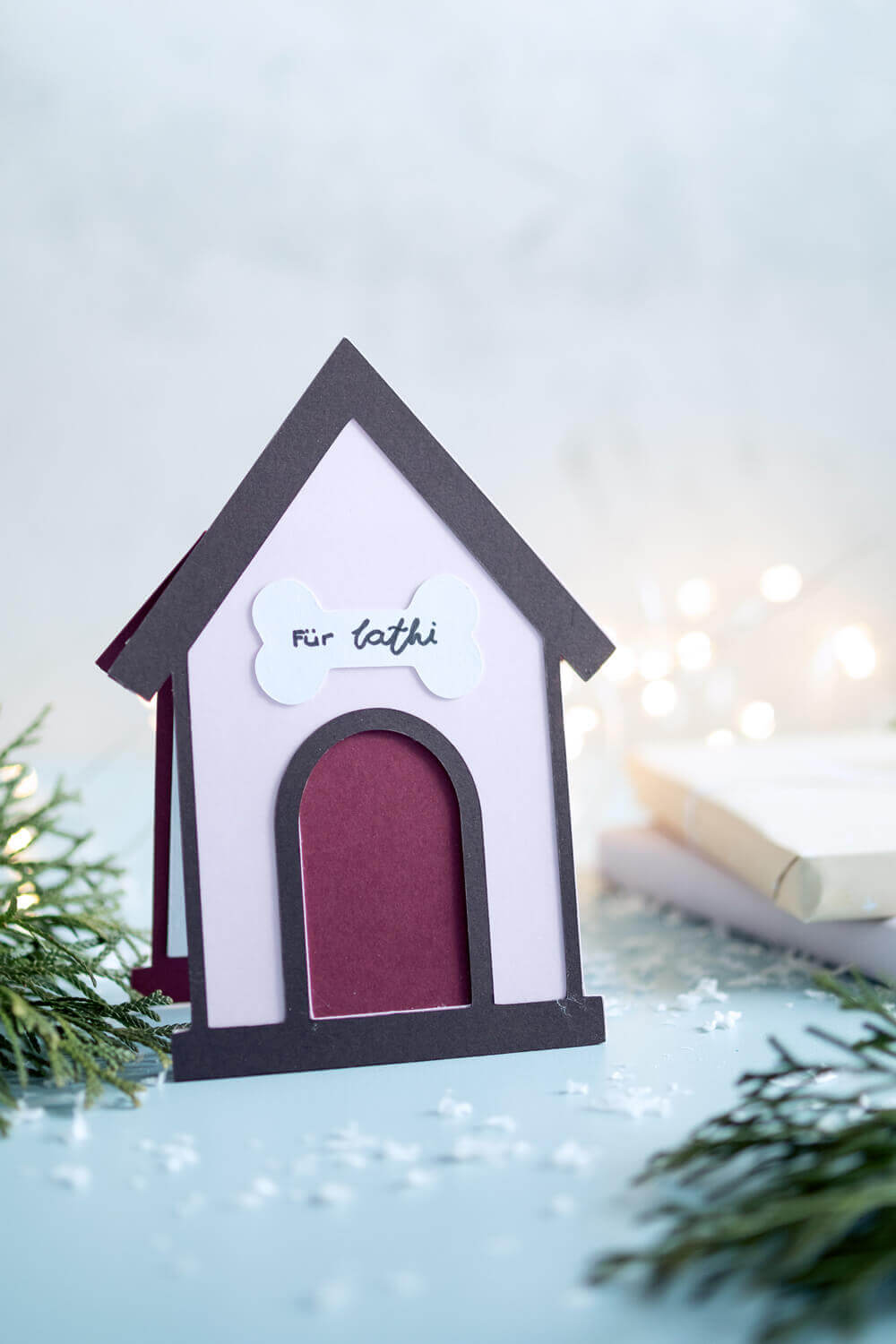 DIY: Weihnachtliche Pop-up-Karte mit Hund basteln [schnell &amp; einfach]